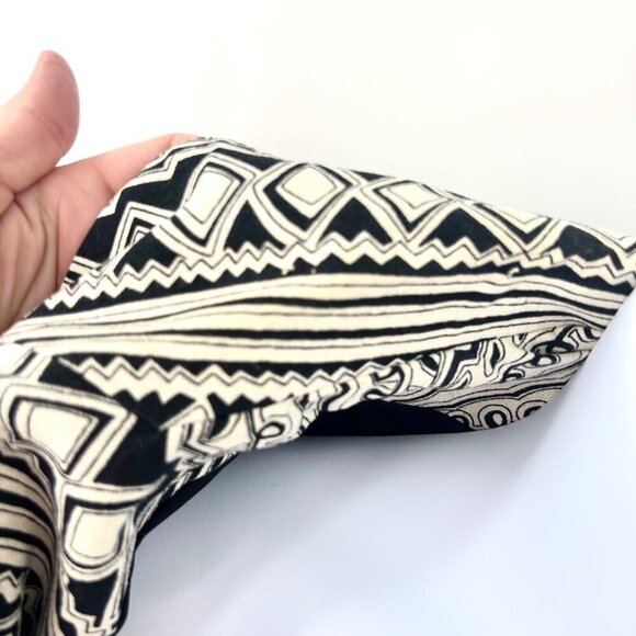 VINTAGE RAFAELLA BLACK & BEIGE GEOMETRIC PRINT LINEN COTTON BLAZER JACKET - 12 - Picture 5 of 6